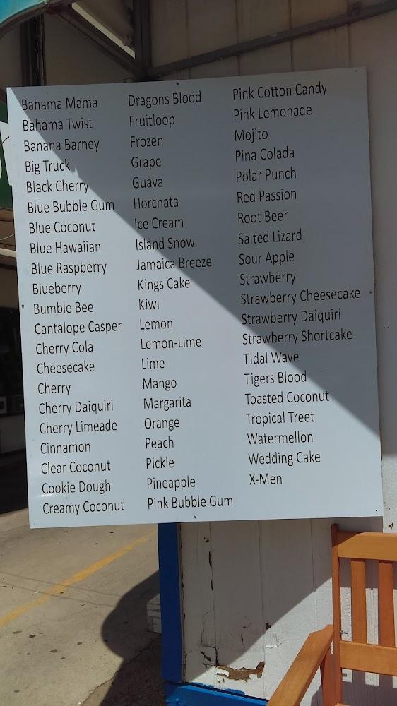 Big A Shaved Ice Menu image 3